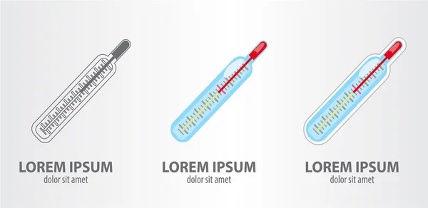 Teploměr loga sada — Stockový vektor