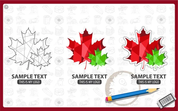 단풍 로고 세트 — 스톡 벡터