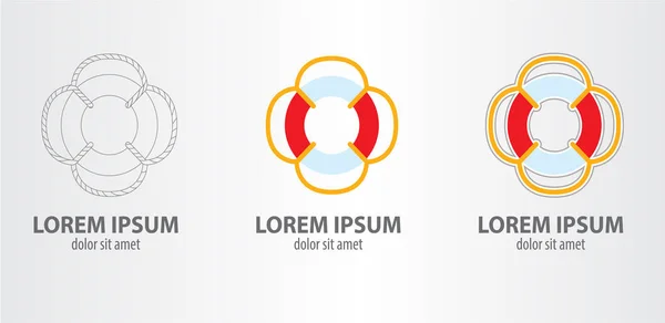 救命浮環のロゴ セット — ストックベクタ