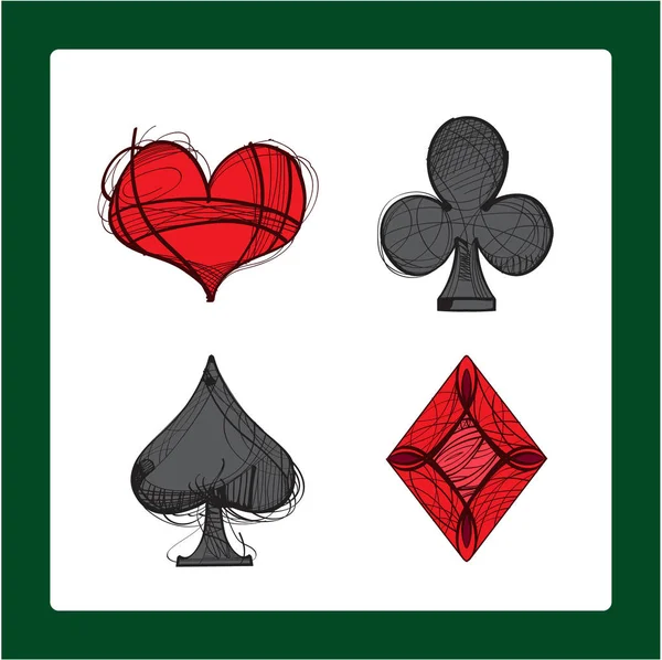 Symboles de cartes à jouer — Image vectorielle