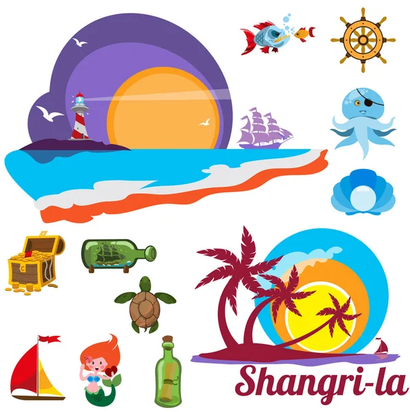 Marine issues Shangri la — Stock vektor