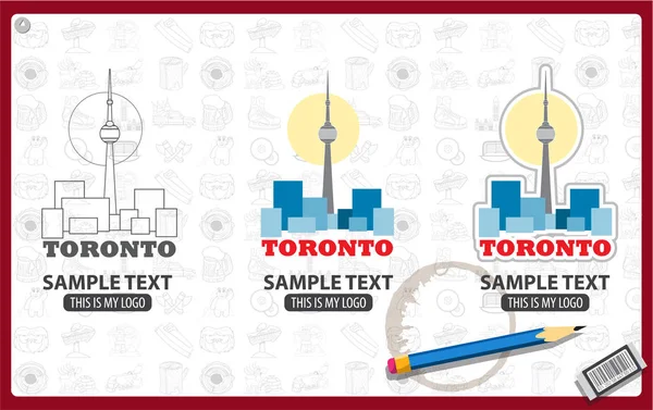 Toronto skyline logos set — Stock Vector