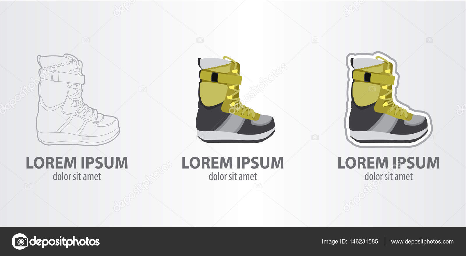 Snowboard boot logos set — Stock Vector © filkusto 146231585
