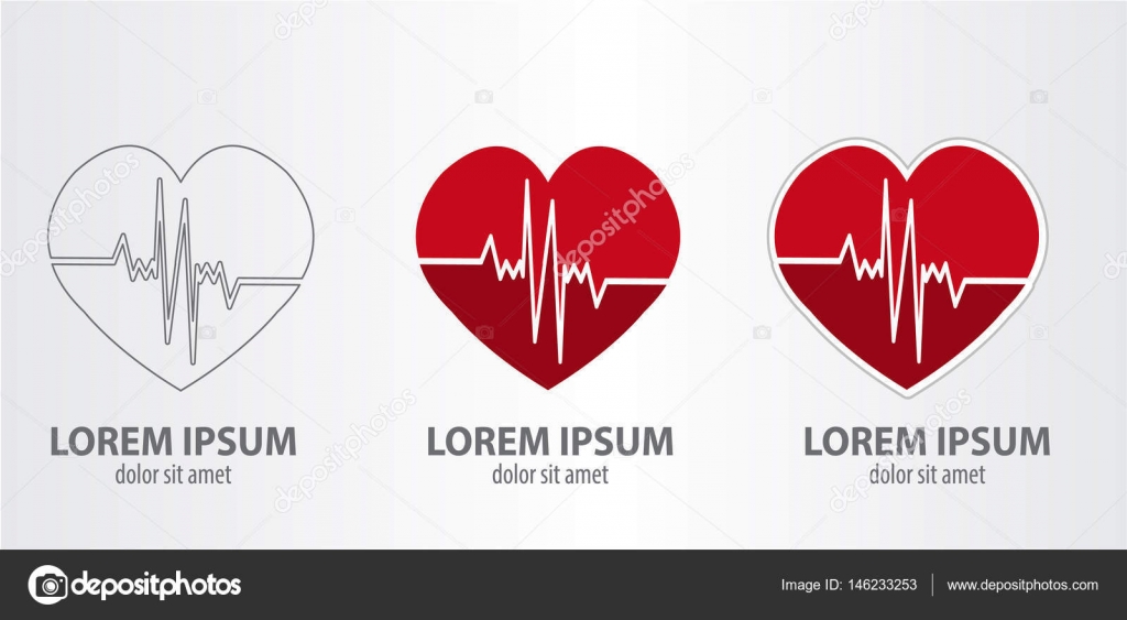 Heartbeat Logos Heartbeat Logos Set Stock Vector C Filkusto