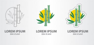 Bambu ve güneş logoları seti 