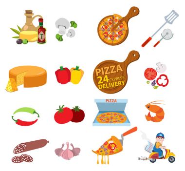 Pizza teslim simgeler
