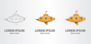 Sarı denizaltı logolar seti 