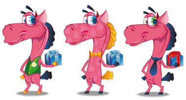 Pembe gülümseyen atlar
