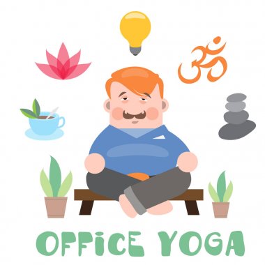 Bankta Yoga yapan erkek