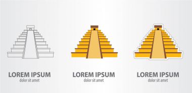 Maya piramit logolar seti 