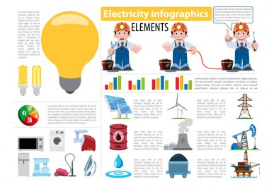 Elektrik infographics öğeleri