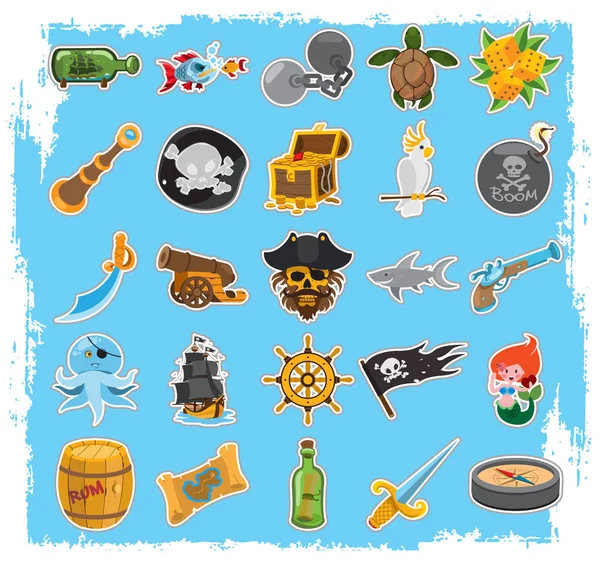 Conjunto de iconos de golpe pirata — Vector de stock