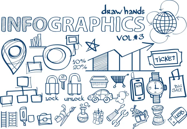 Infographies de dessin à la main — Image vectorielle