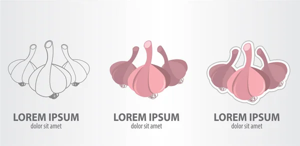 Набор логотипов чеснока — стоковый вектор