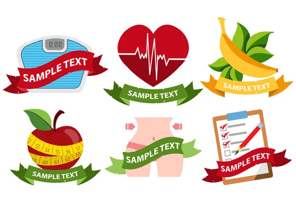 Logos santé, mode de vie sain — Image vectorielle