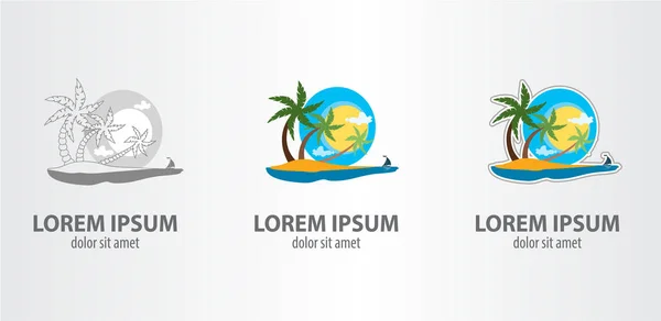 Insel-Logos gesetzt — Stockvektor