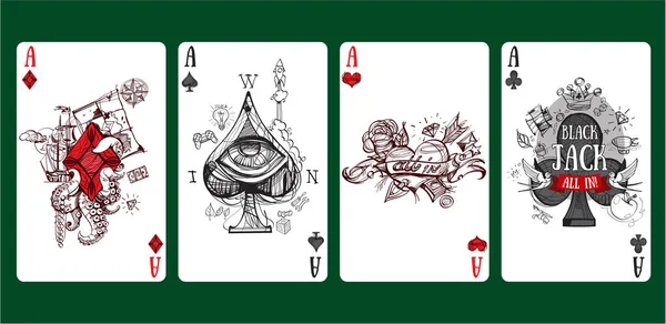 Hrací karty symboly — Stockový vektor