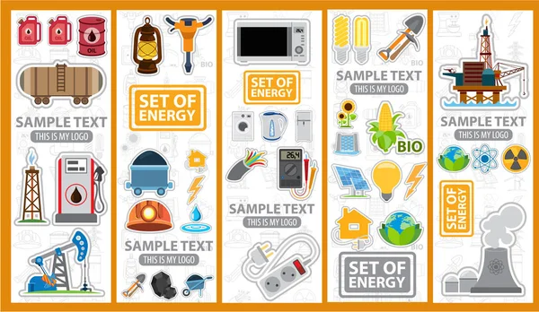 Set van energetics pictogrammen — Stockvector