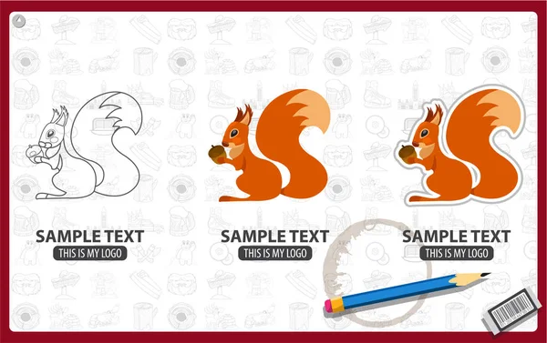 Jeu de logos écureuil — Image vectorielle