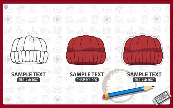 Logos capuchon tricoté ensemble — Image vectorielle