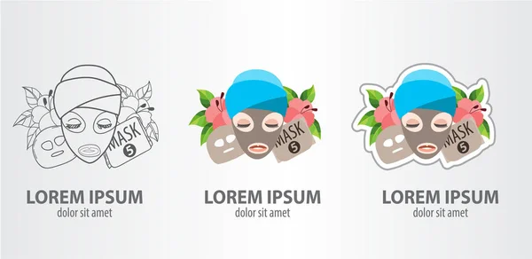 Набор логотипов маски для лица — стоковый вектор