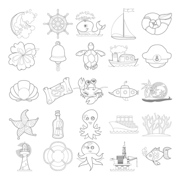 Deniz Icons set — Stok Vektör