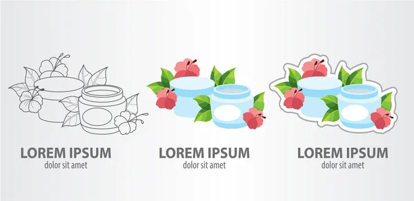 Logos crème cosmétique ensemble — Image vectorielle