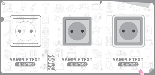 Machtsverzameling socket logo 's — Stockvector