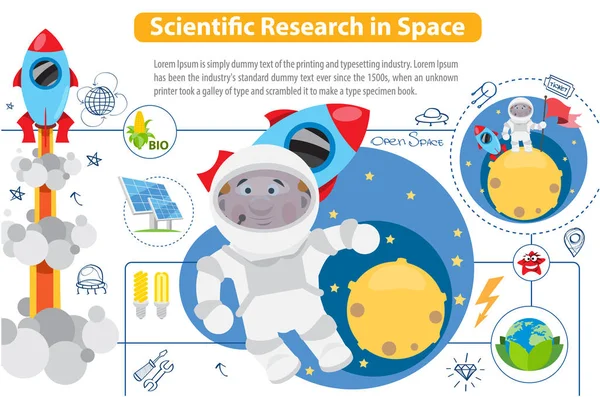 宇宙での研究 — ストックベクタ