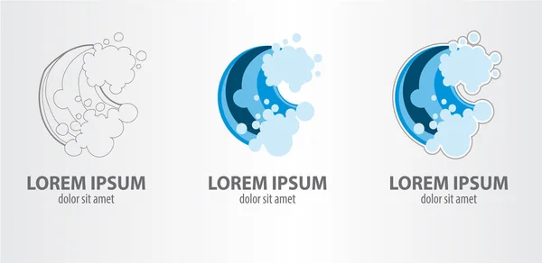 웨이브 로고 세트 — 스톡 벡터