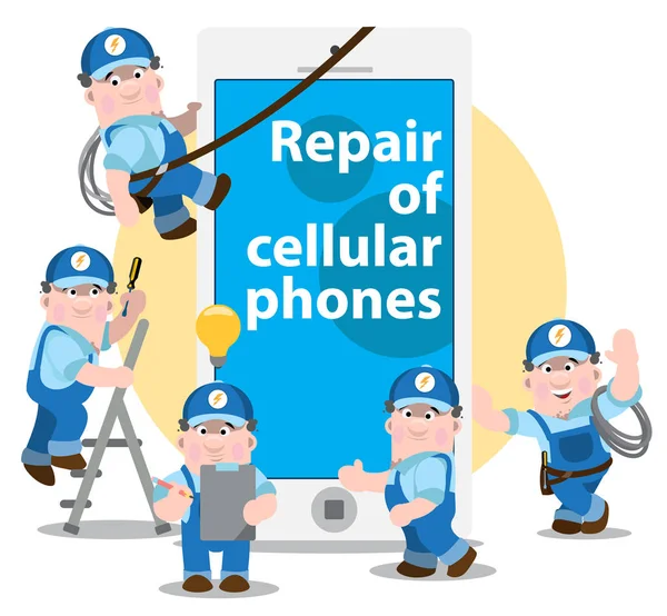 Reparatie van mobiele telefoons — Stockvector