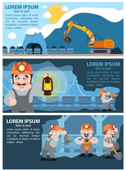 Horníci pracovali infografika — Stockový vektor