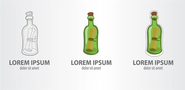 Flaska logotyper set — Stock vektor