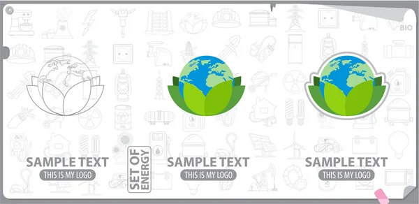 Ensemble de logos écologie et sauvegarde du monde — Image vectorielle