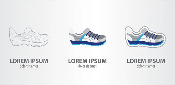 Sneakers logotyper set — Stock vektor