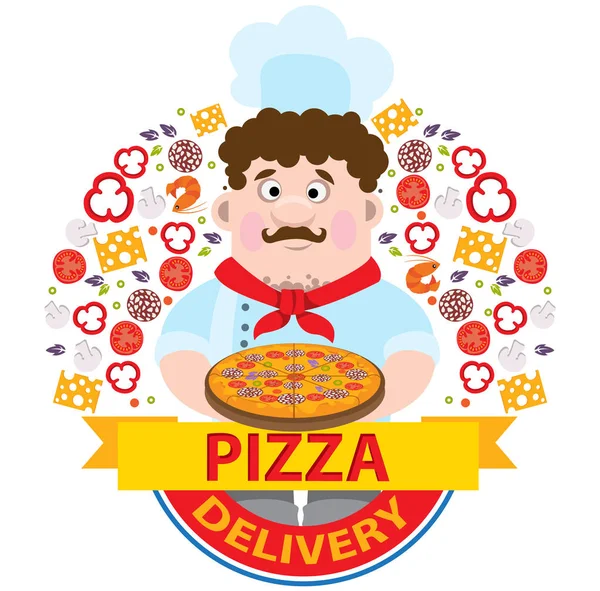 피자 배달부 — 스톡 벡터