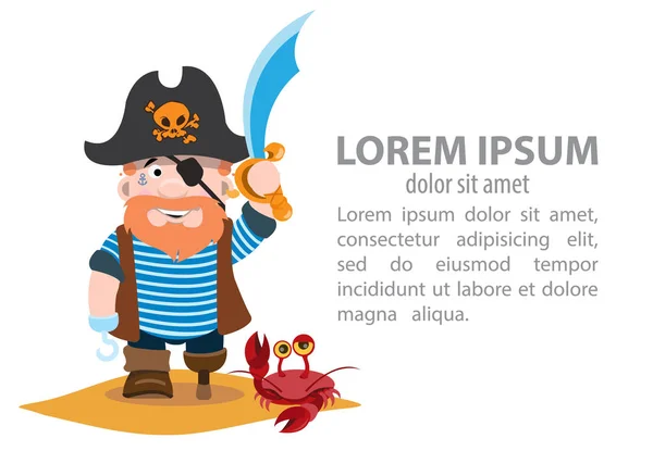 Infografías piratas de dibujos animados — Vector de stock