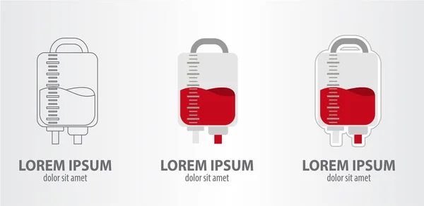 Logotipos de sangre donados — Vector de stock