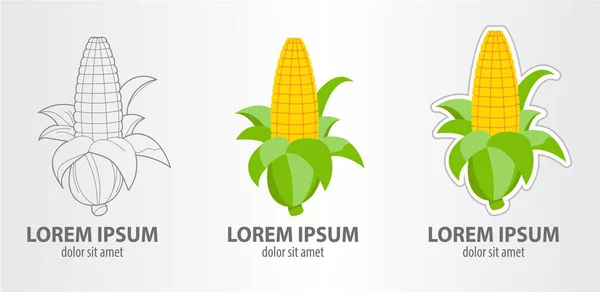 Corn logos set — Stock Vector