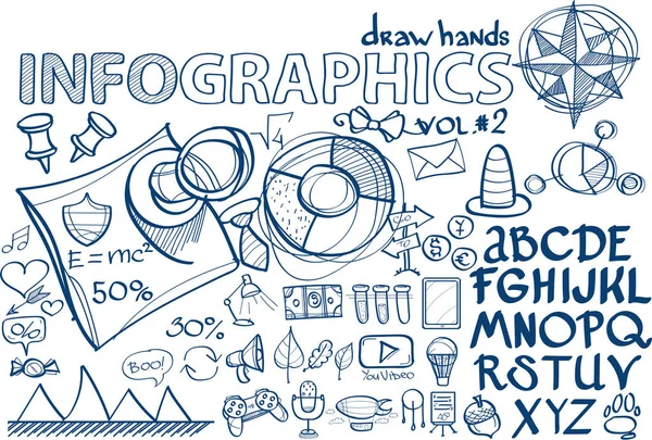 Infographies de dessin à la main — Image vectorielle