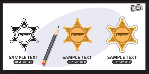 Sceriffo distintivo logo impostato — Vettoriale Stock