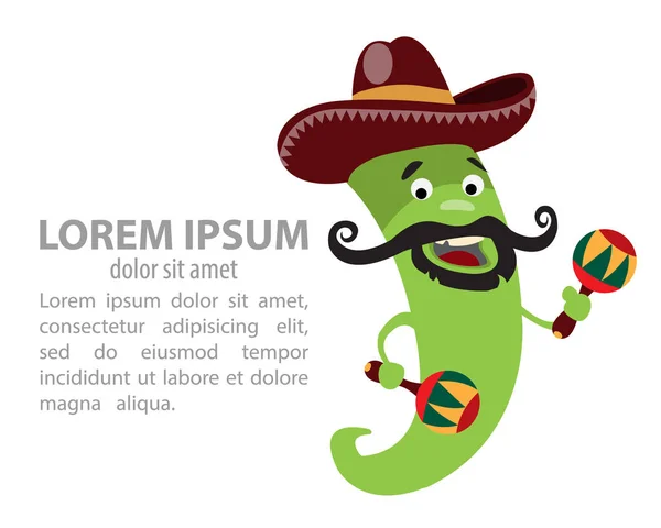 Vaquero de pimiento verde — Vector de stock