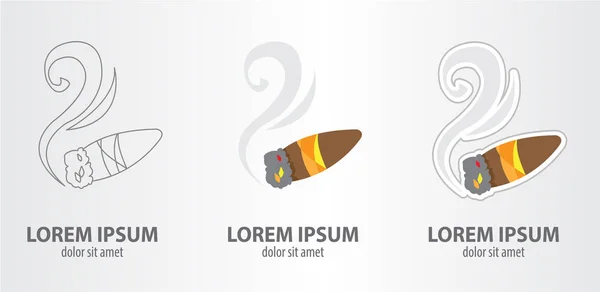 Cigarr logotyper set — Stock vektor