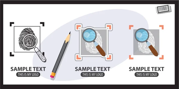 지문 로고 세트 — 스톡 벡터
