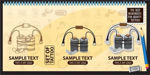 Мастер-инструменты татуировки — стоковый вектор