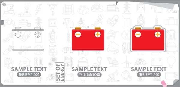 Logo batterie voiture — Image vectorielle
