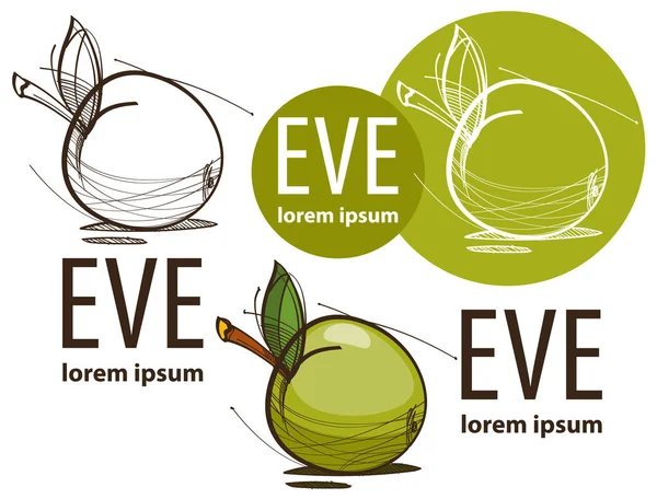 Yeşil elma logosu — Stok Vektör