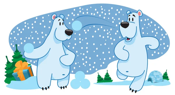 Zwei Eisbären — Stockvektor