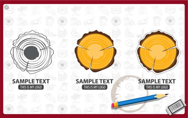 Sección transversal del conjunto de logotipos de árbol — Vector de stock