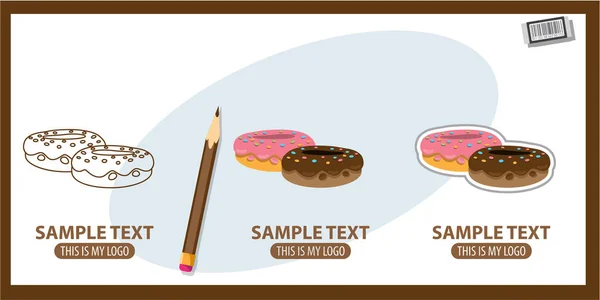 Donuts logos conjunto — Vector de stock